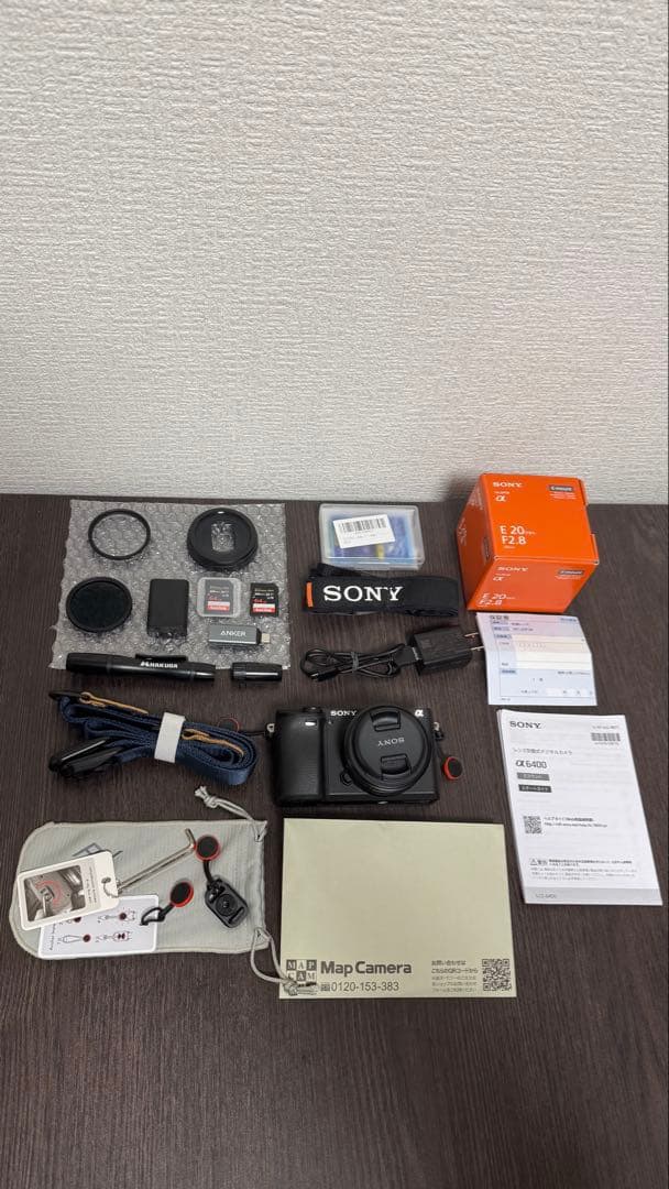 【美品・シャッター1284】sony α6400 単焦点レンズ＋おまけ
