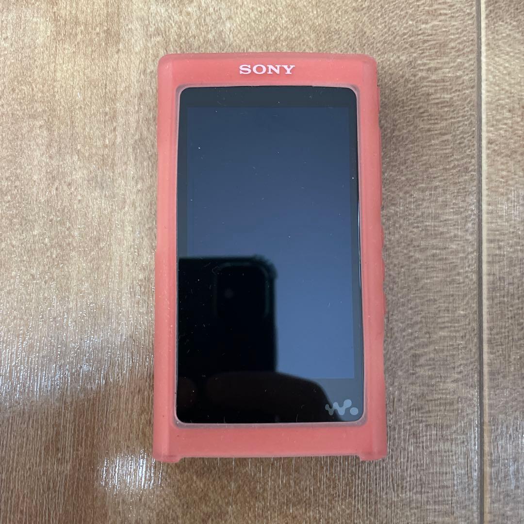 SONY NW-A55 レッド　ソニー　ウォークマン、社外品ケース、予備ケーブル