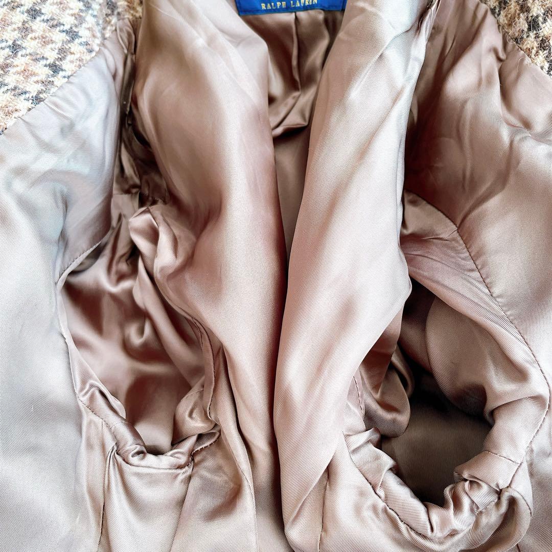 極美品 ポロラルフローレン ジャケット 千鳥格子 アルパカ ラムレザー パッチ