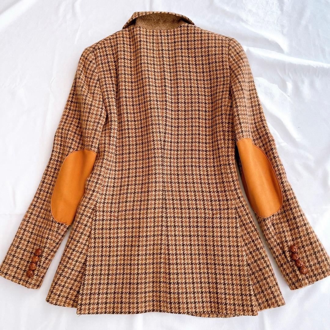 極美品 ポロラルフローレン ジャケット 千鳥格子 アルパカ ラムレザー パッチ