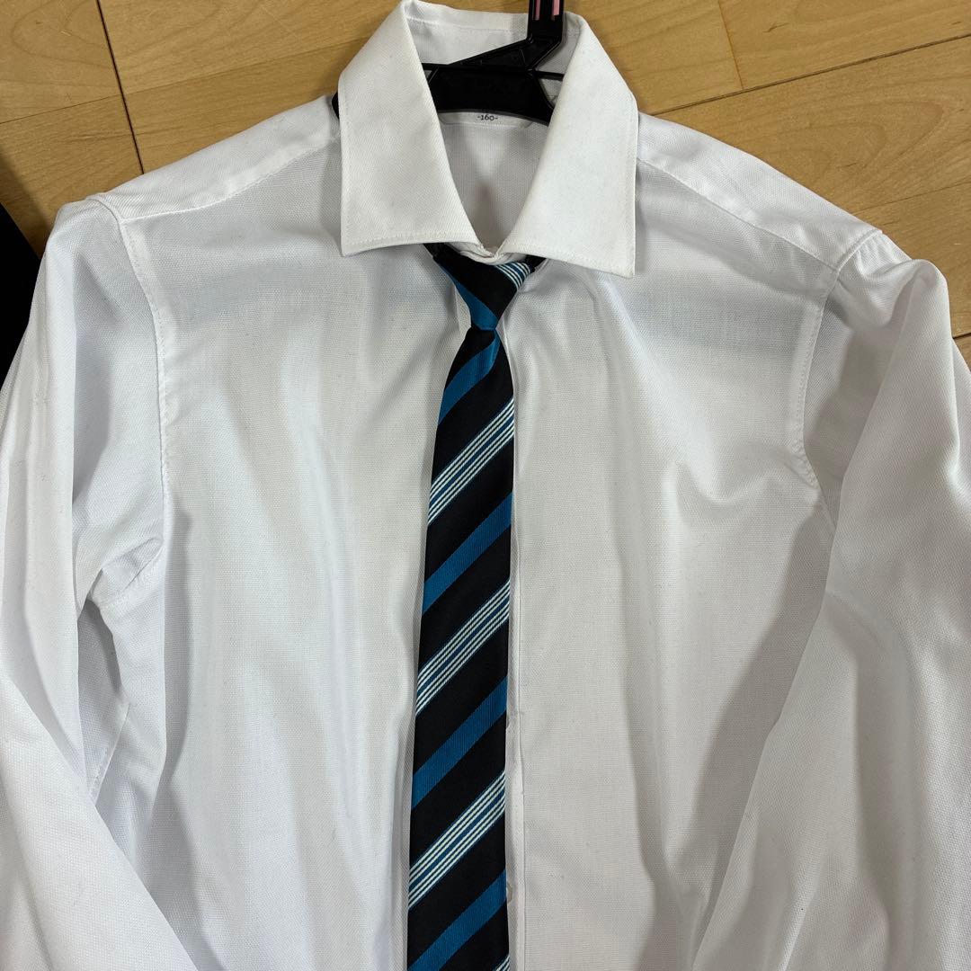 CHOPIN黒ストライプスーツ ジャケットパンツ5点セット細身卒業式男の子160