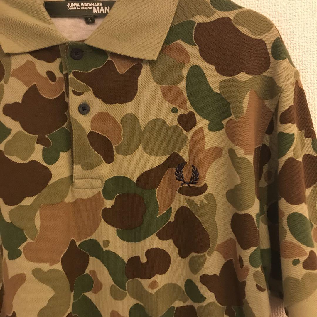 限定コラボ！ジュンヤワタナベコムデギャルソン×フレッドペリー迷彩半袖ポロシャツS