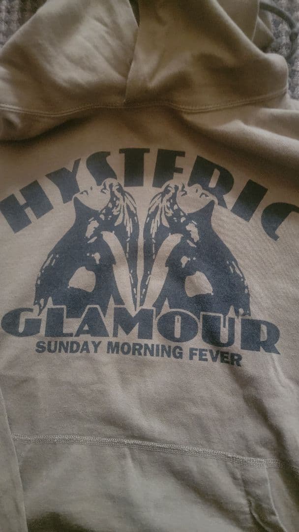 HYSTERIC GLAMOUR カーキ フード付きパーカー S薄手 プロフ必読