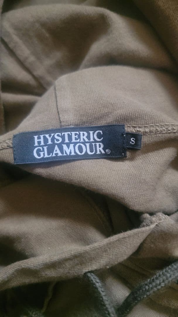 HYSTERIC GLAMOUR カーキ フード付きパーカー S薄手 プロフ必読