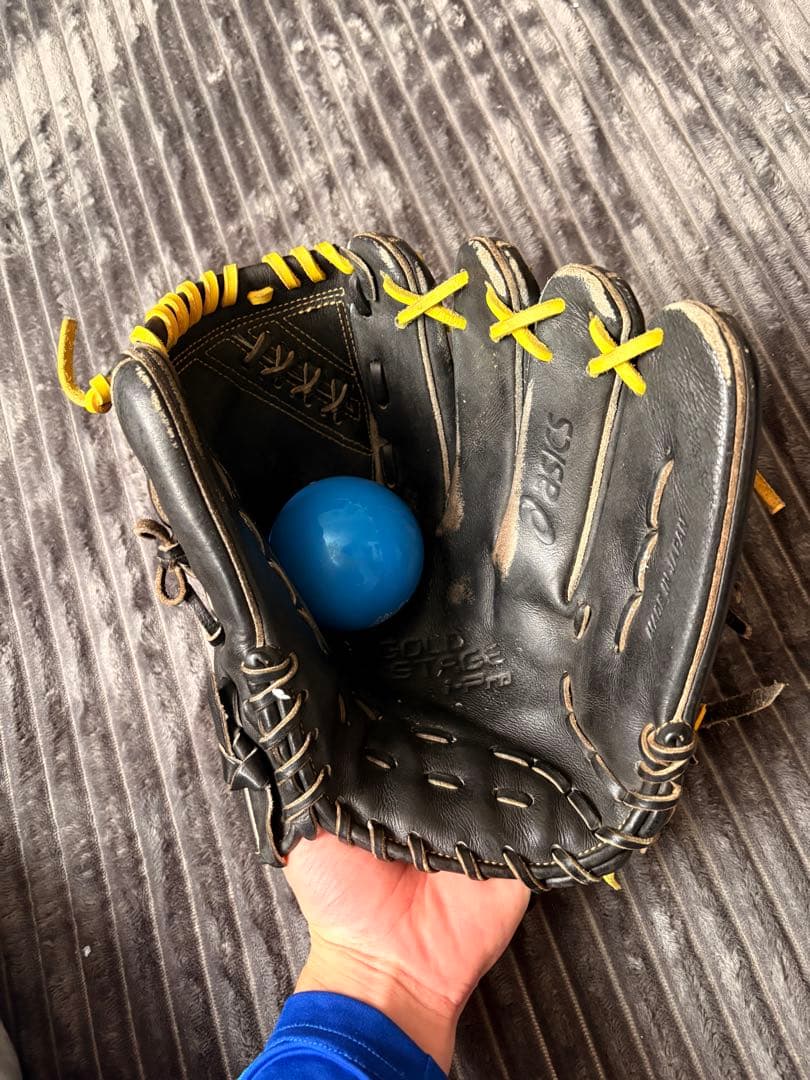 硬式野球グローブ 黒/黄色