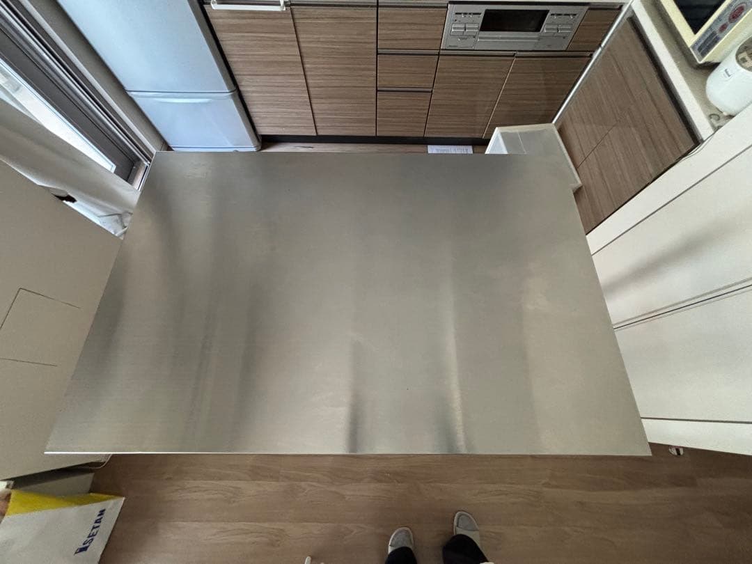 ニトリ　ワークテーブル キッチンテーブル　シナモ