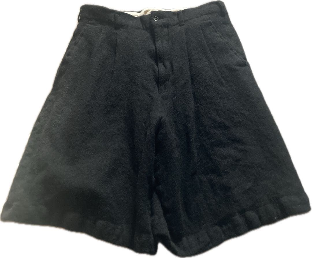 コムデギャルソンオムプリュス21AWショートパンツ 黒ウール縮絨M
