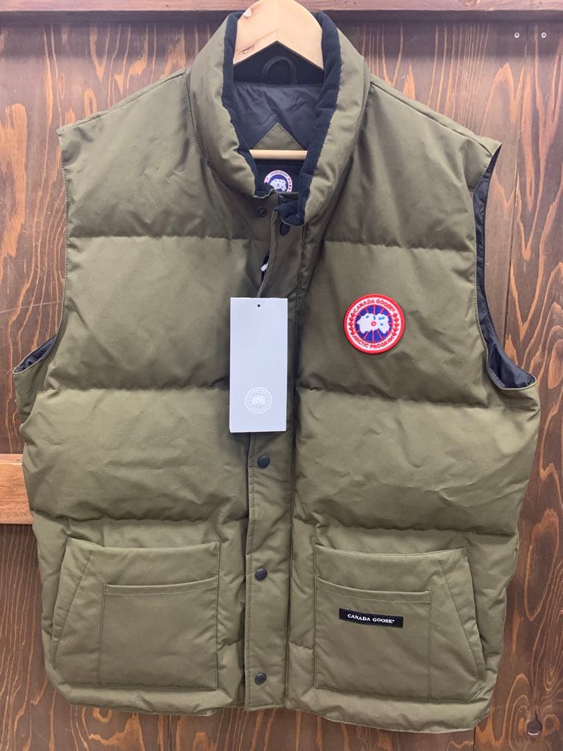新品未使用 カナダグース ダウンベスト フリースタイル ミリタリーグリーンXL