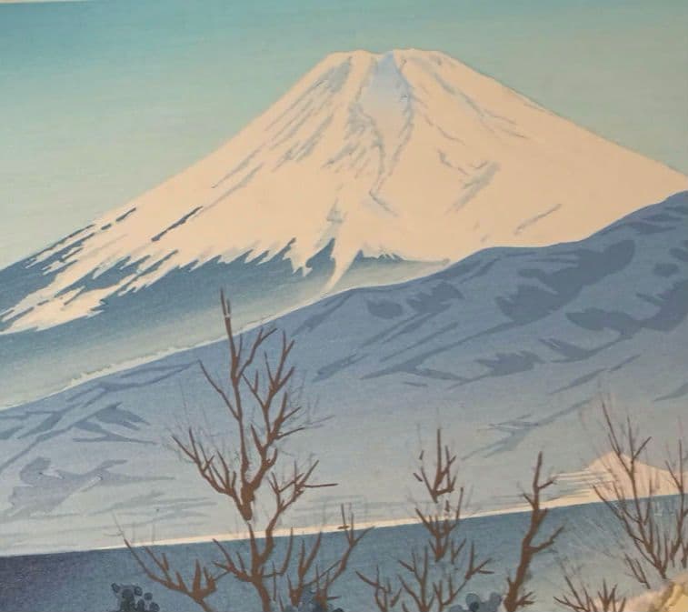 新版画富士三十六景ノ内伊豆江梨海岸、徳力富吉郎画、昭和15年頃内田美術書肆出版