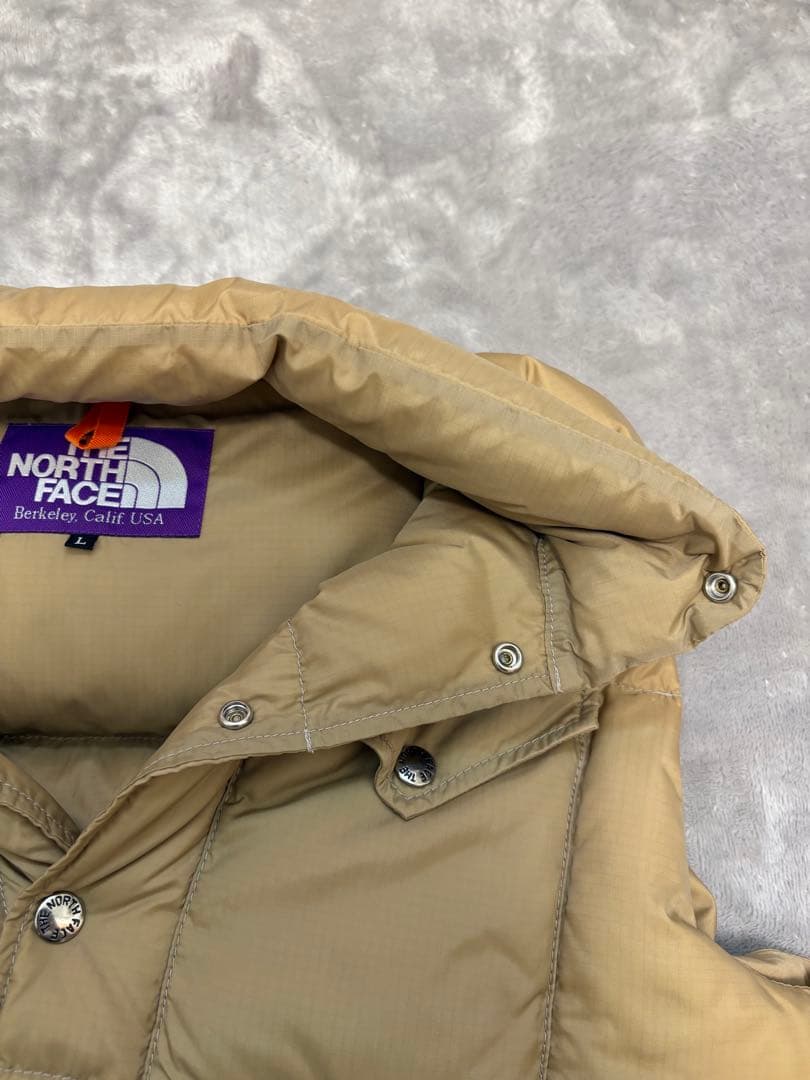 ノースフェイス パープルレーベル ダウンベスト ベージュ ＬBEAMS別注