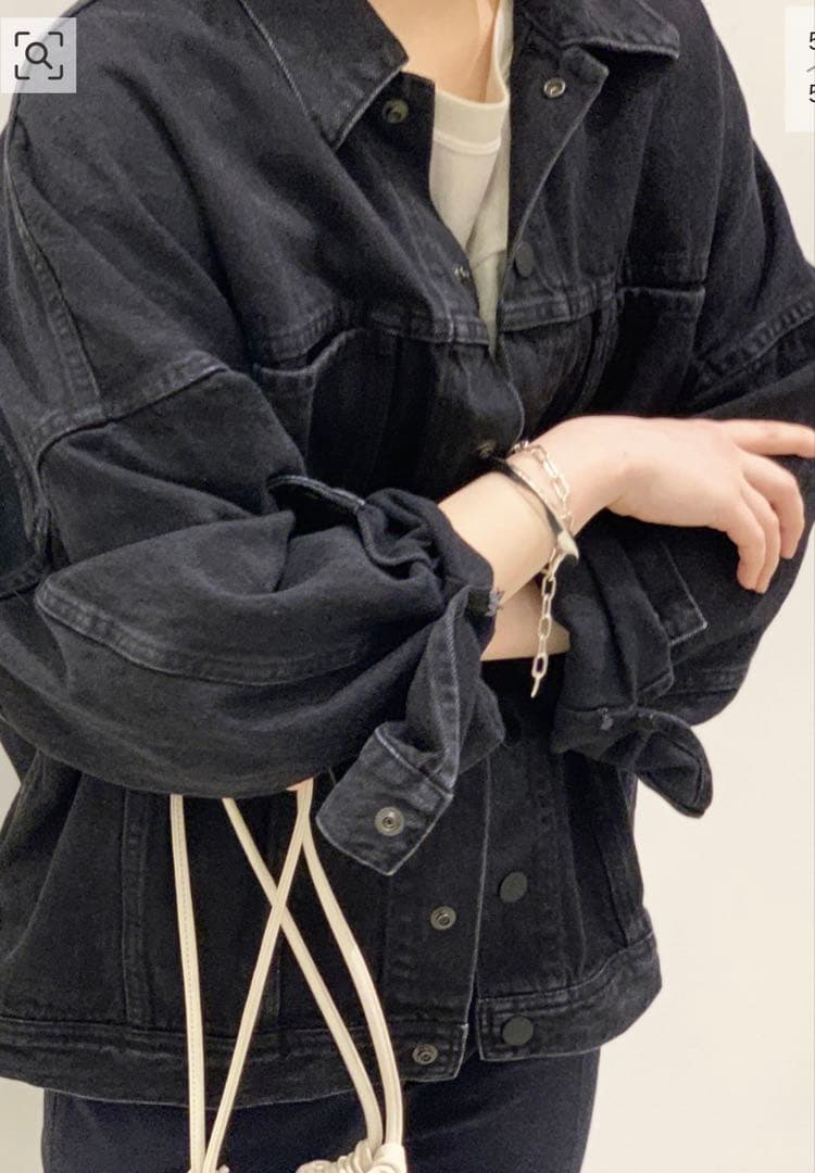 AP STUDIO ブラックオーバーサイズデニムジャケット