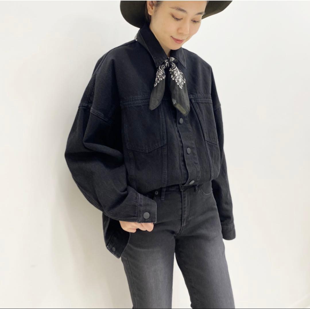 AP STUDIO ブラックオーバーサイズデニムジャケット