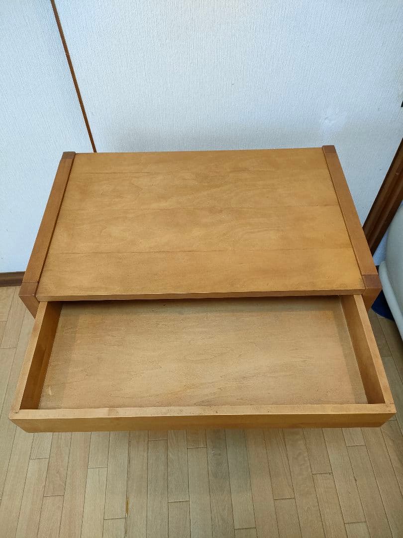 【無印良品】【天然木】【炊飯器、レンジ台】引出し キッチンワゴン キャスター付