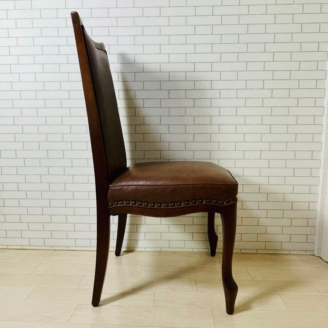 maruni マル二木工 ブラウン ダイニングチェア 鋲打ち 貴族 ベルサイユ