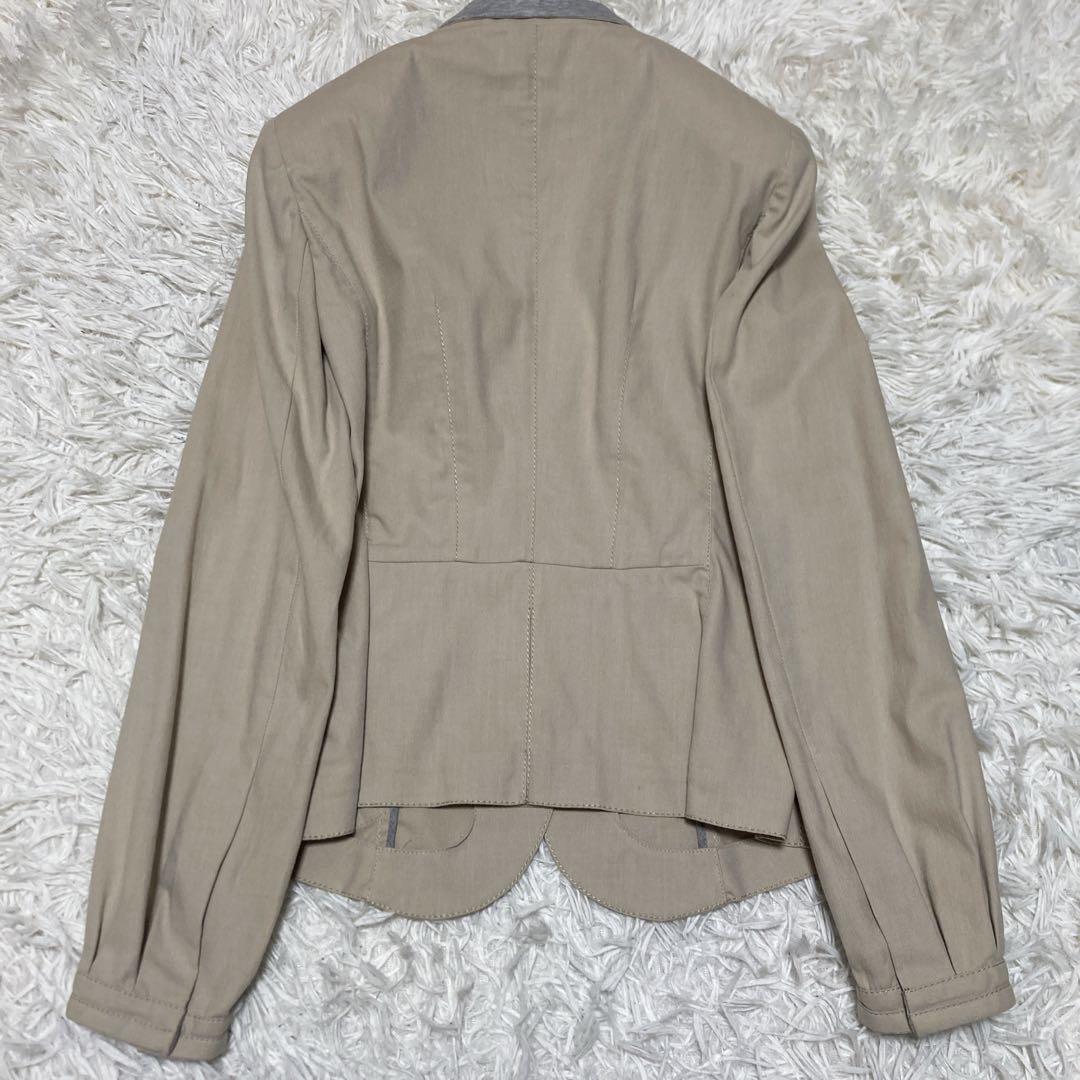 美品✨ブルネロクチネリ　ラペル切り替え　テーラードジャケット　ベージュ　S