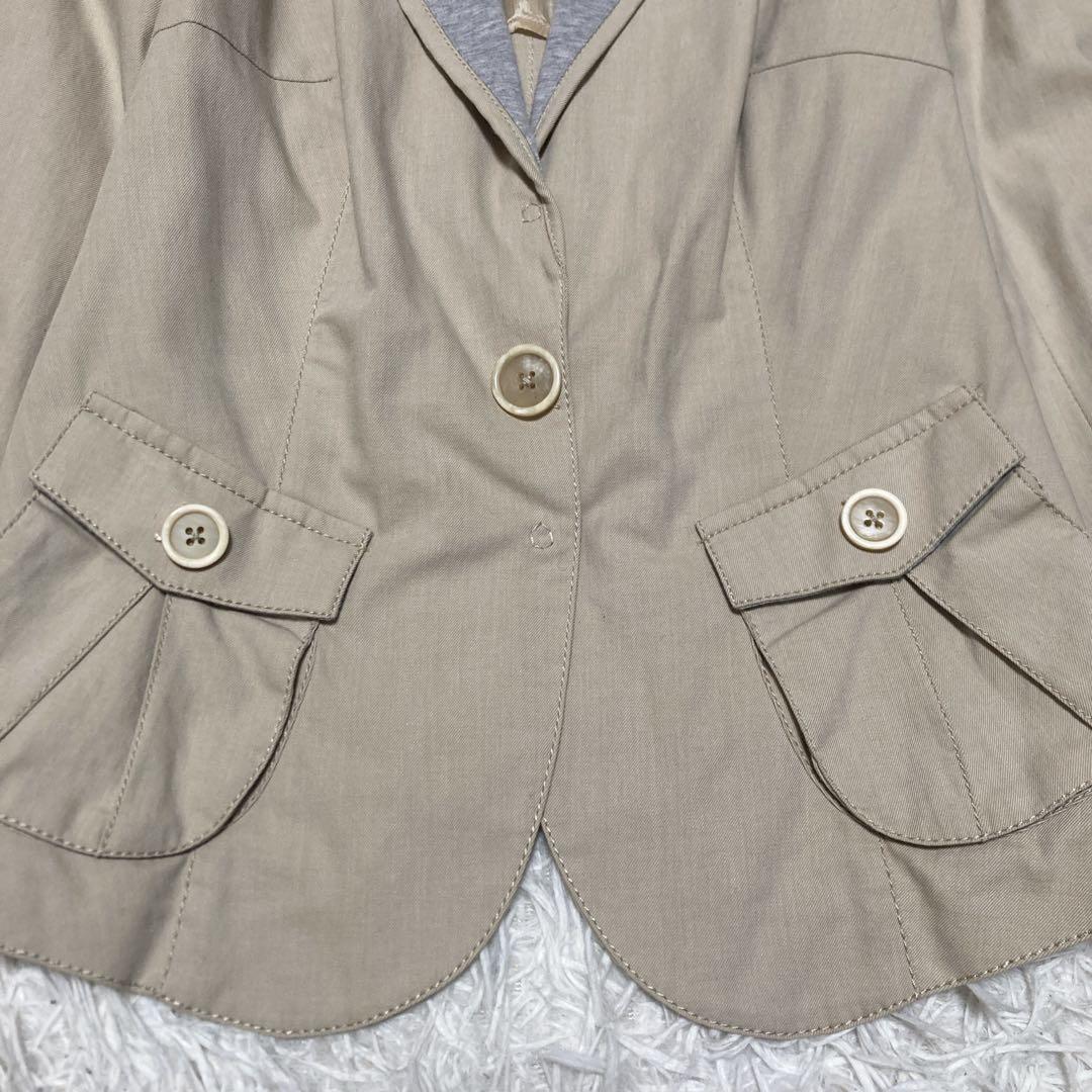 美品✨ブルネロクチネリ　ラペル切り替え　テーラードジャケット　ベージュ　S