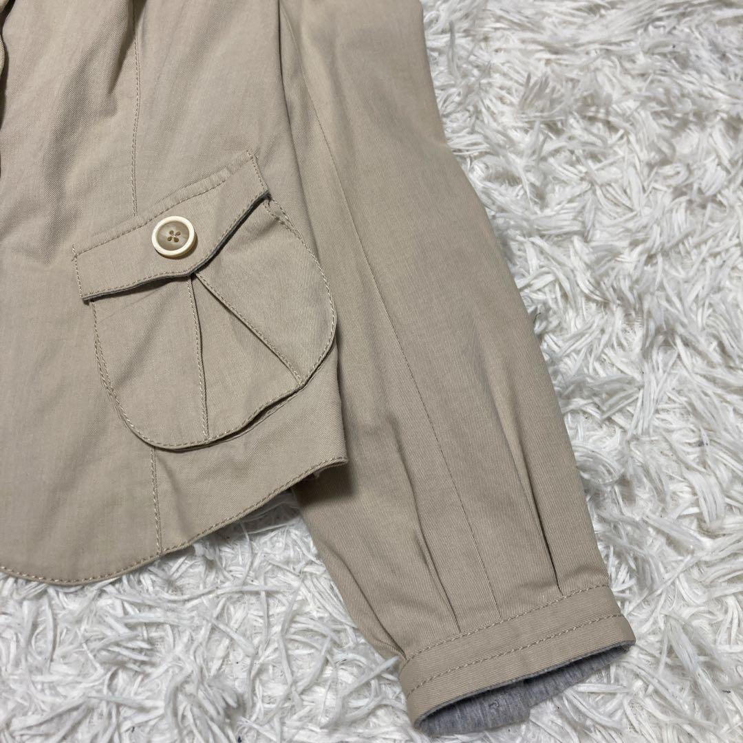 美品✨ブルネロクチネリ　ラペル切り替え　テーラードジャケット　ベージュ　S