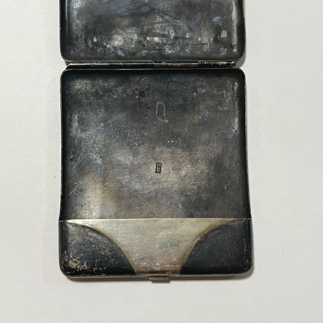 銀製　龍文　マッチケース