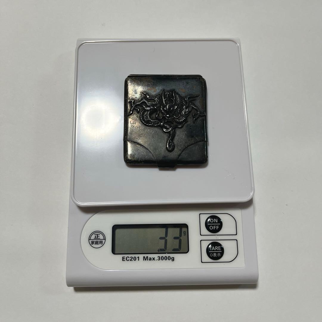 銀製　龍文　マッチケース