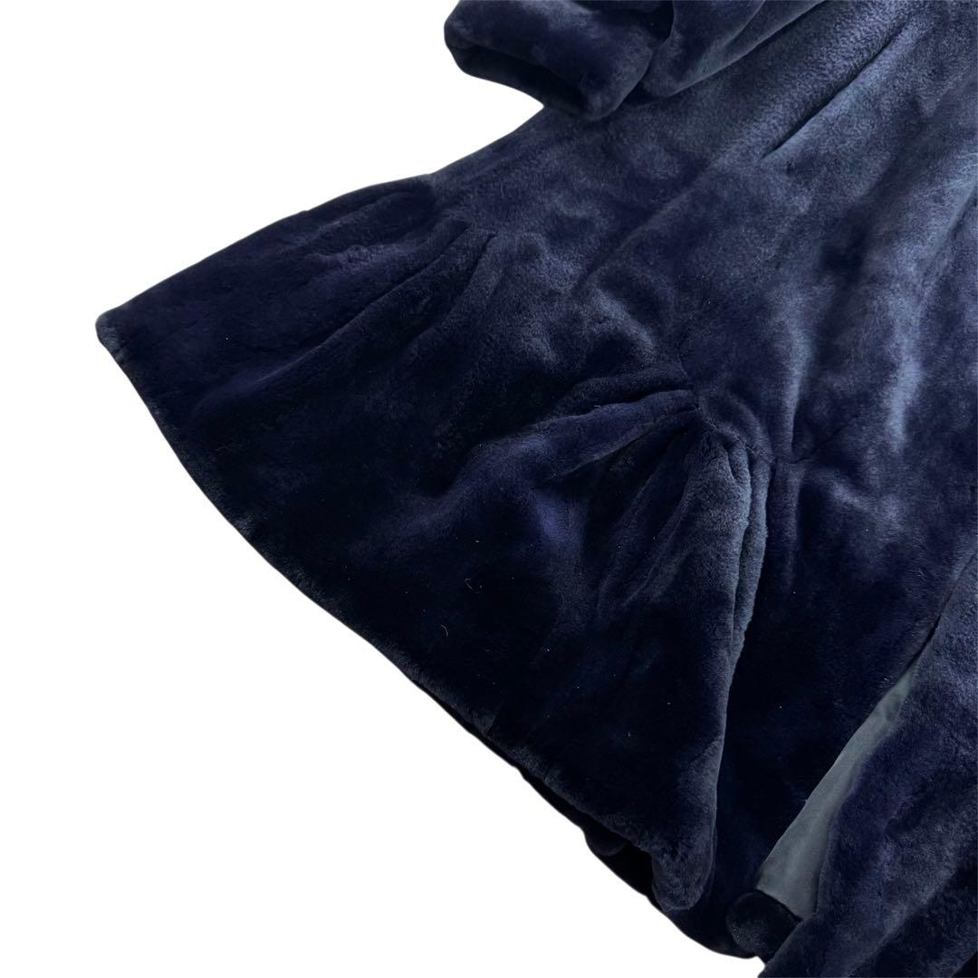 裾周り210 ミンク シェアード パープル コート フレア デザイン◎ XL相当