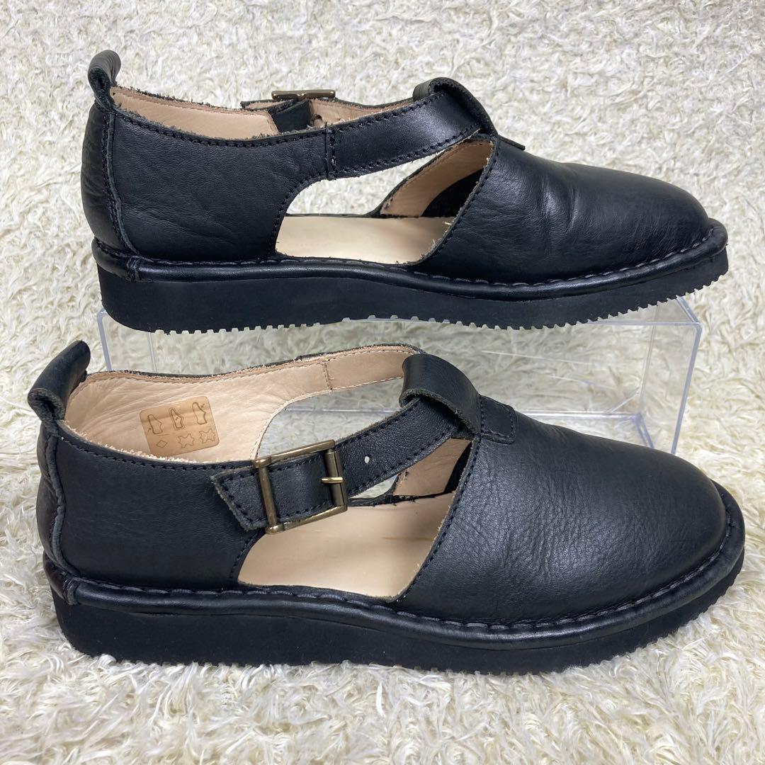 『美品』PUNTO PIGRO Tストラップ レザーシューズ ブラック レザー