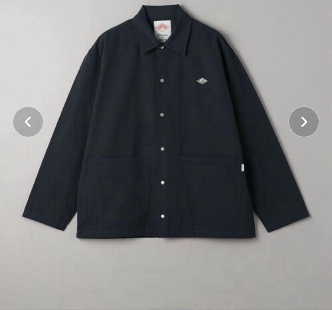 ダントン コットンリネン カバーオールシャツ　40 ネイビー