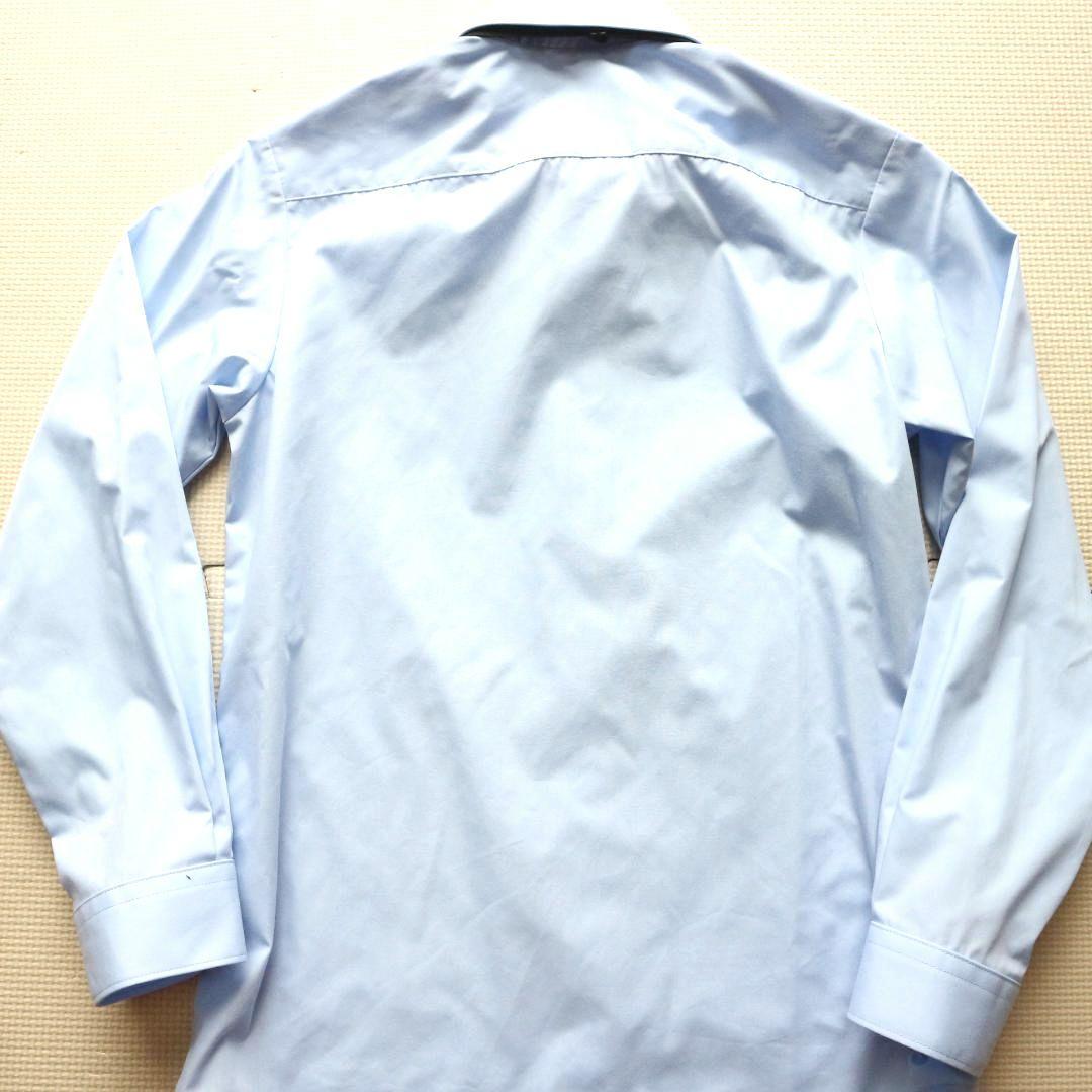 新品同様 150cm 男の子 紺セレモニースーツ上下セット 冠婚葬祭 水色シャツ