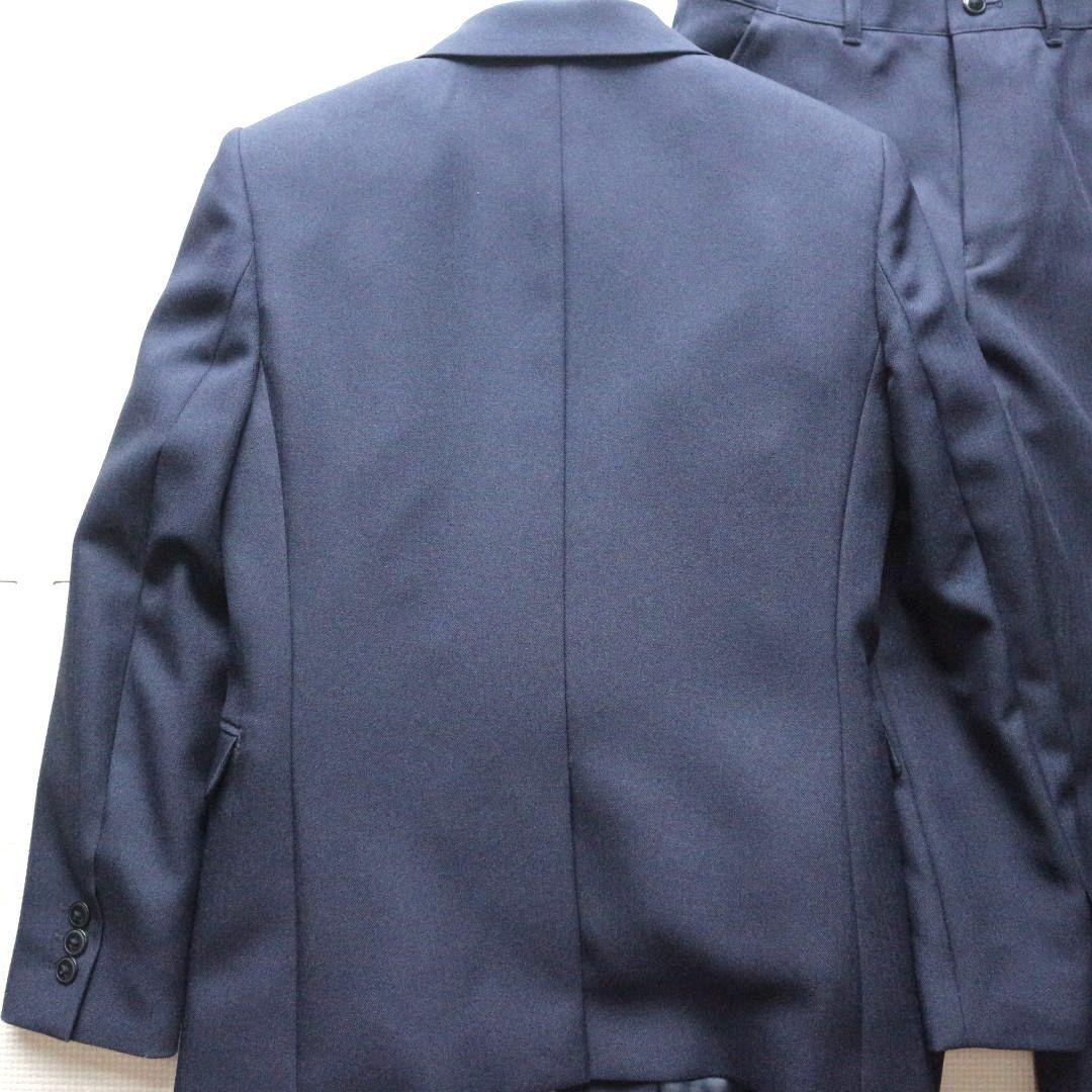 新品同様 150cm 男の子 紺セレモニースーツ上下セット 冠婚葬祭 水色シャツ