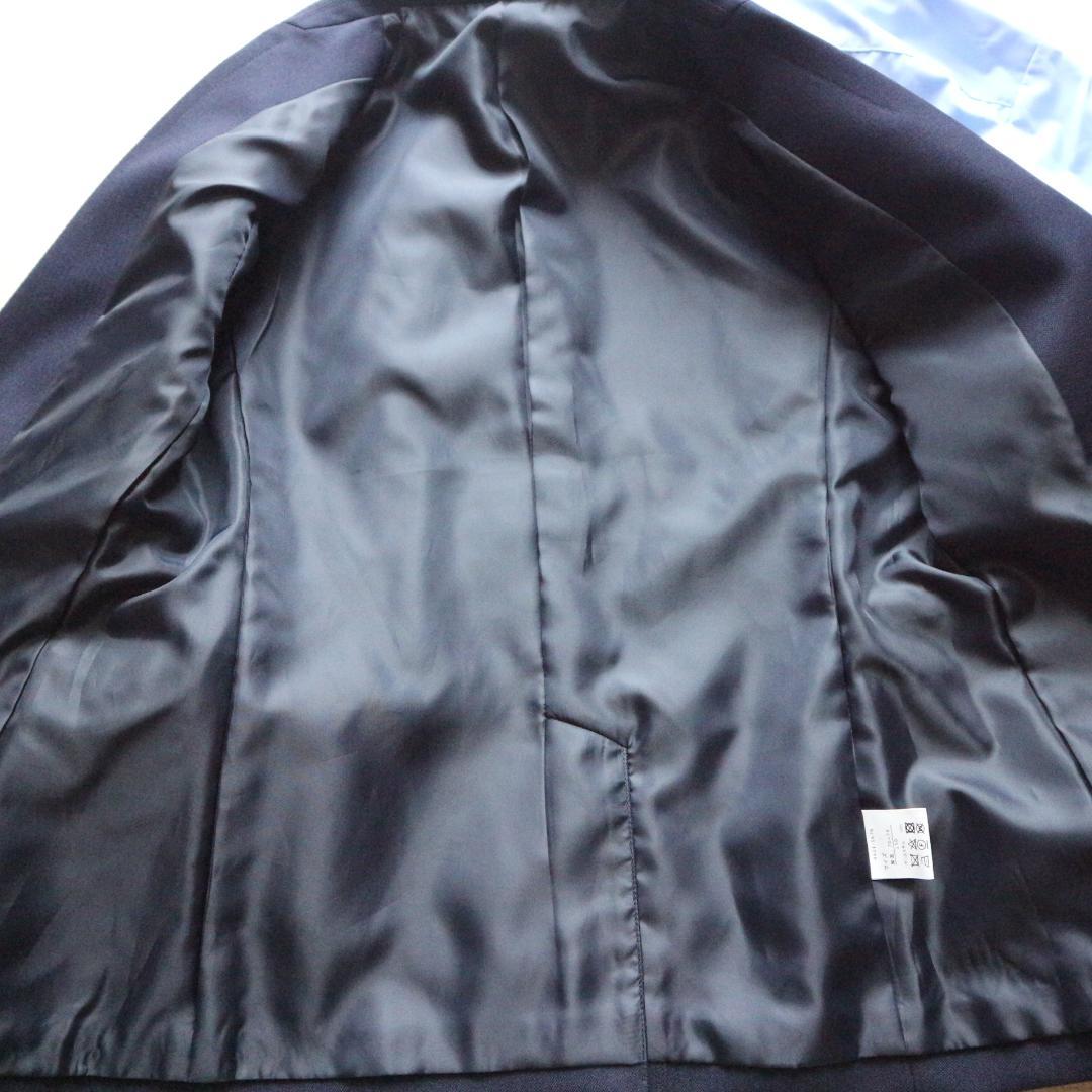 新品同様 150cm 男の子 紺セレモニースーツ上下セット 冠婚葬祭 水色シャツ