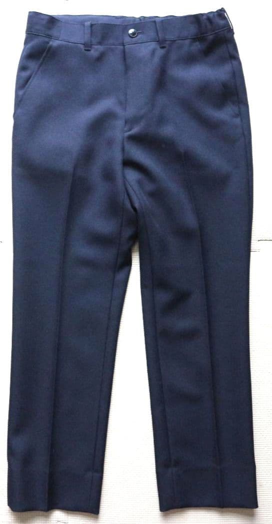 新品同様 150cm 男の子 紺セレモニースーツ上下セット 冠婚葬祭 水色シャツ