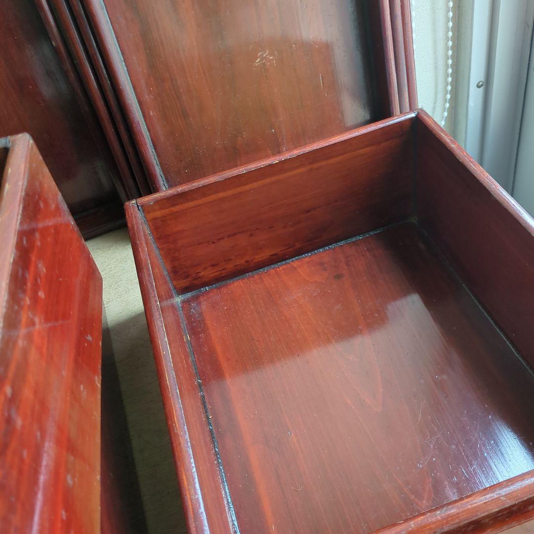 骨董 入れ子 切溜 いれこ 七段重箱 木製 漆器 木箱 7セット アンティーク