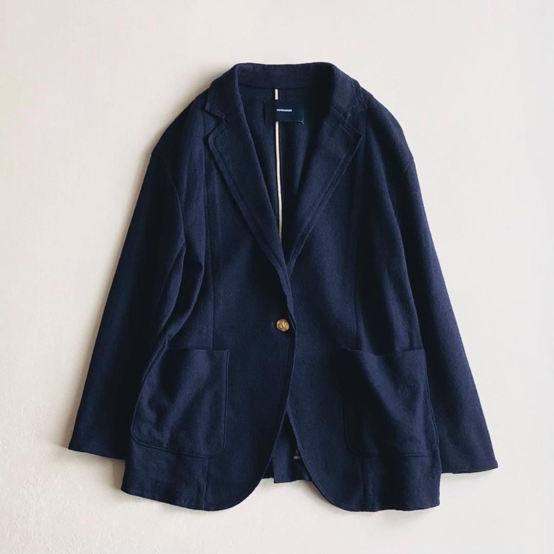 FRAMeWORK スムース ウール ジャケット 金ボタン ネイビー 日本製