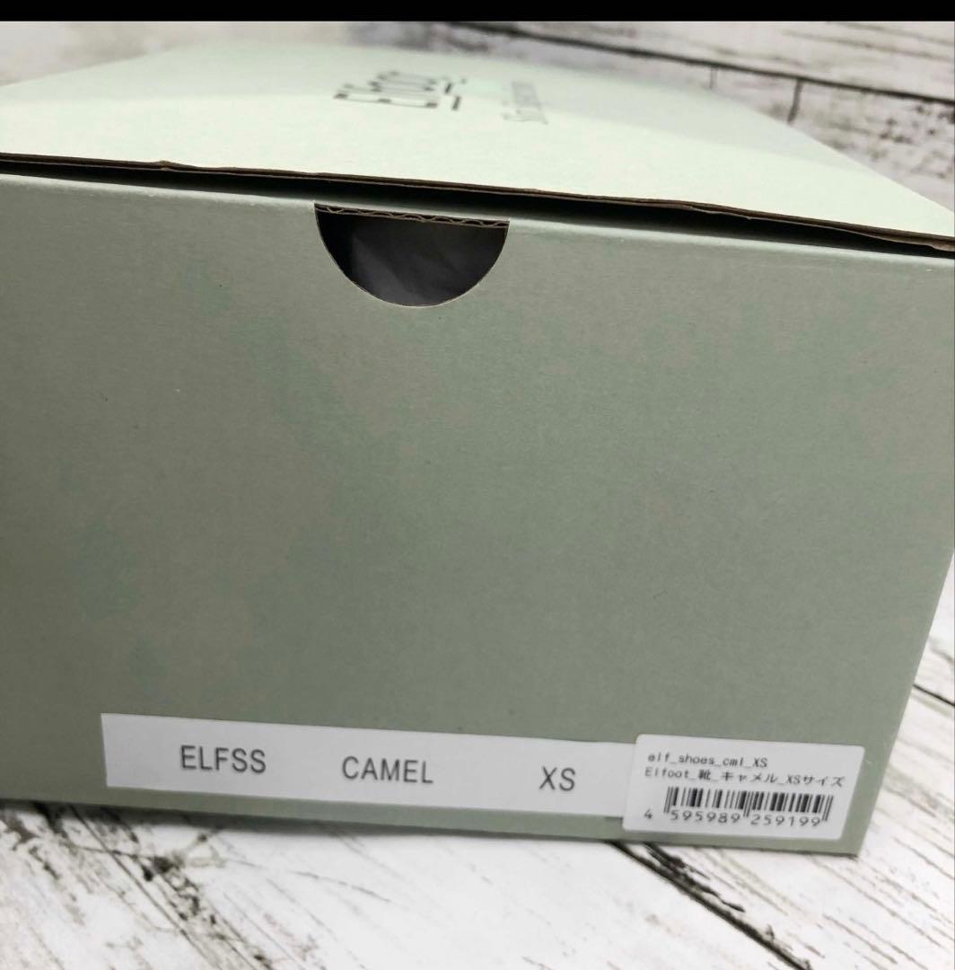 新品未使用 箱付きElfoot スリムスリッポンシューズXS キャメル
