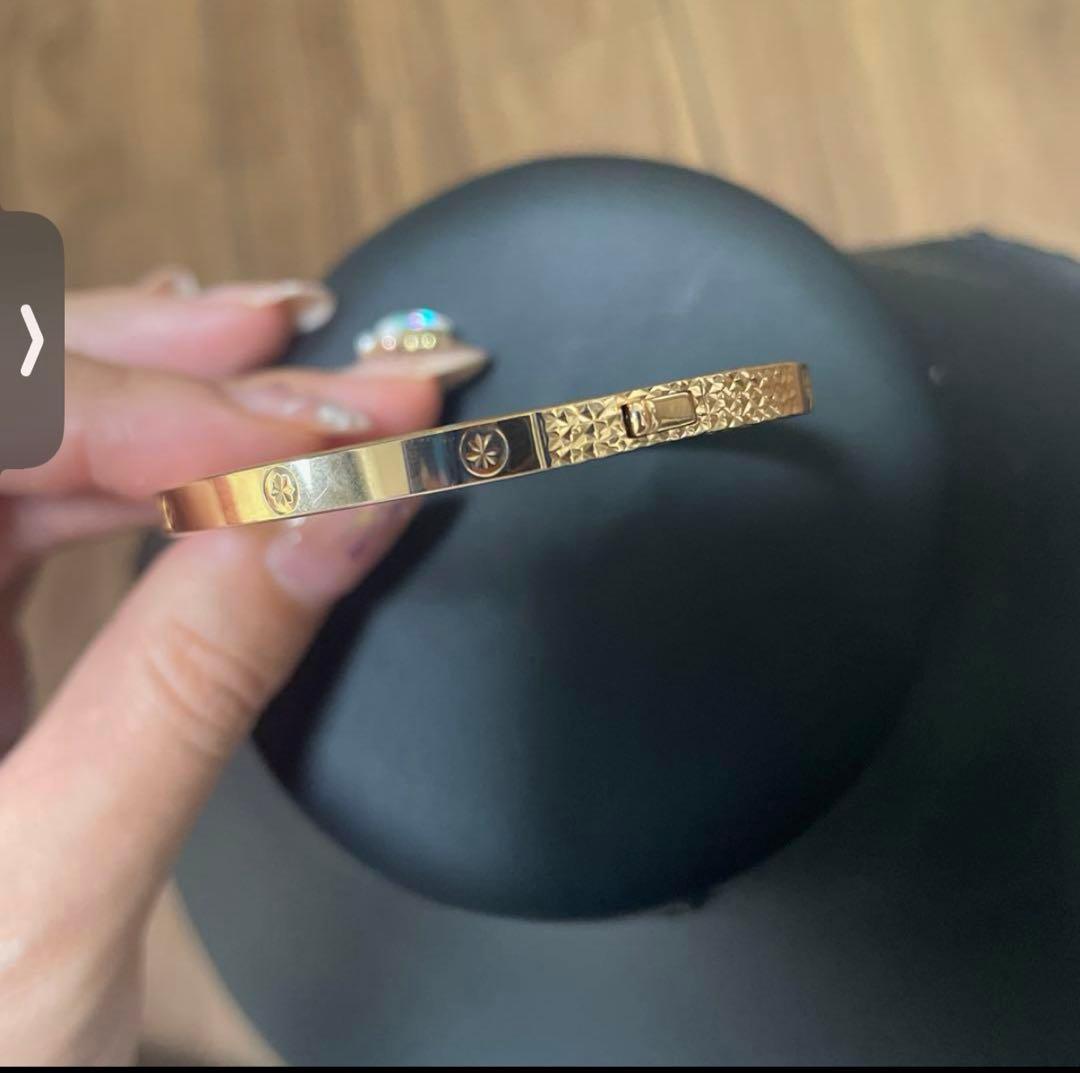 専用　中古　AU750 ピンクゴールド　バングル　菱形リング　2点セット