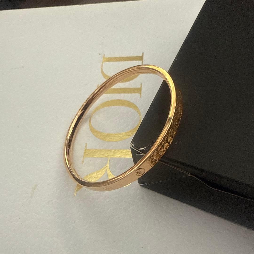 専用　中古　AU750 ピンクゴールド　バングル　菱形リング　2点セット