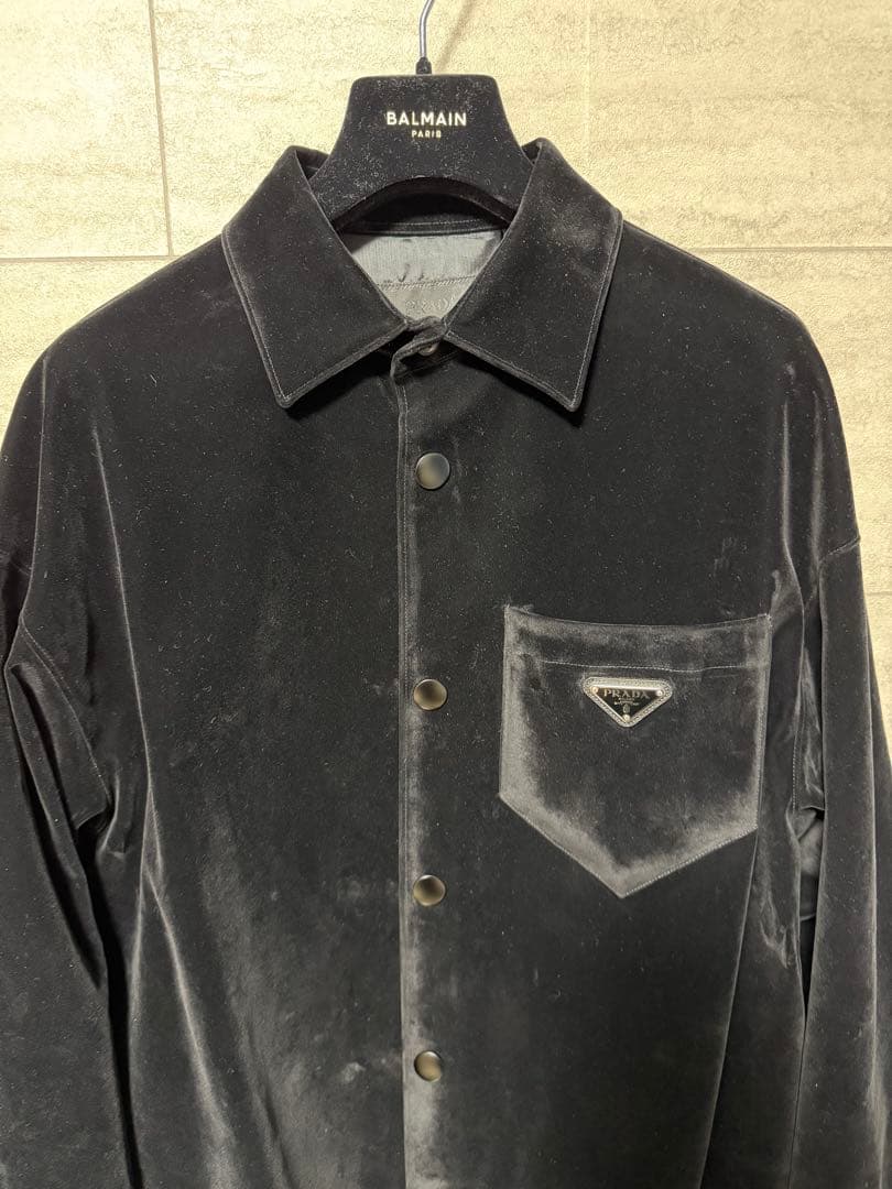 PRADA ベルベット シャツジャケット　ストレッチコットン