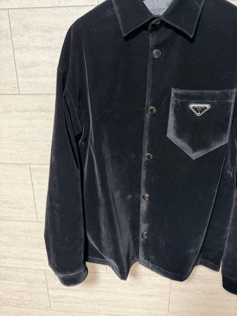 PRADA ベルベット シャツジャケット　ストレッチコットン