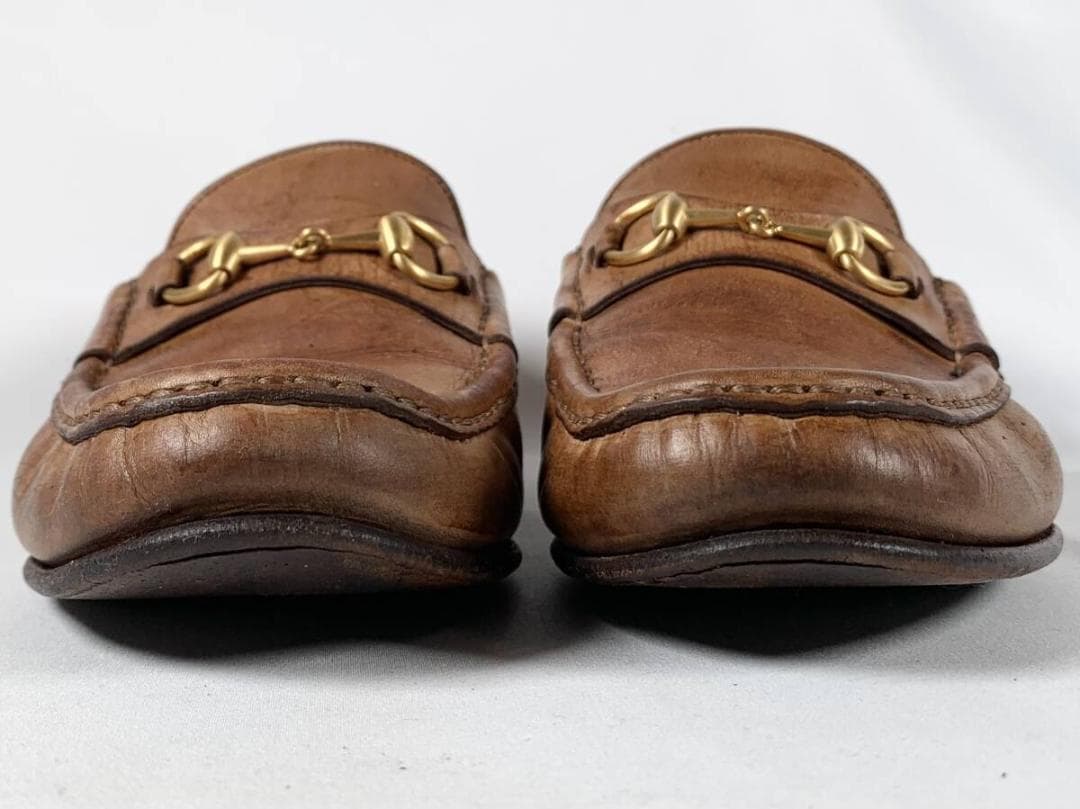 【正規】美品 グッチ GUCCI レザー ホースビットローファー 37 1/2