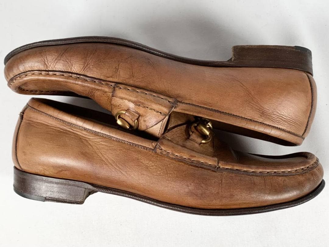 【正規】美品 グッチ GUCCI レザー ホースビットローファー 37 1/2