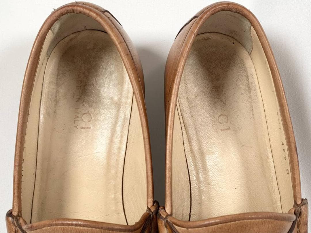 【正規】美品 グッチ GUCCI レザー ホースビットローファー 37 1/2