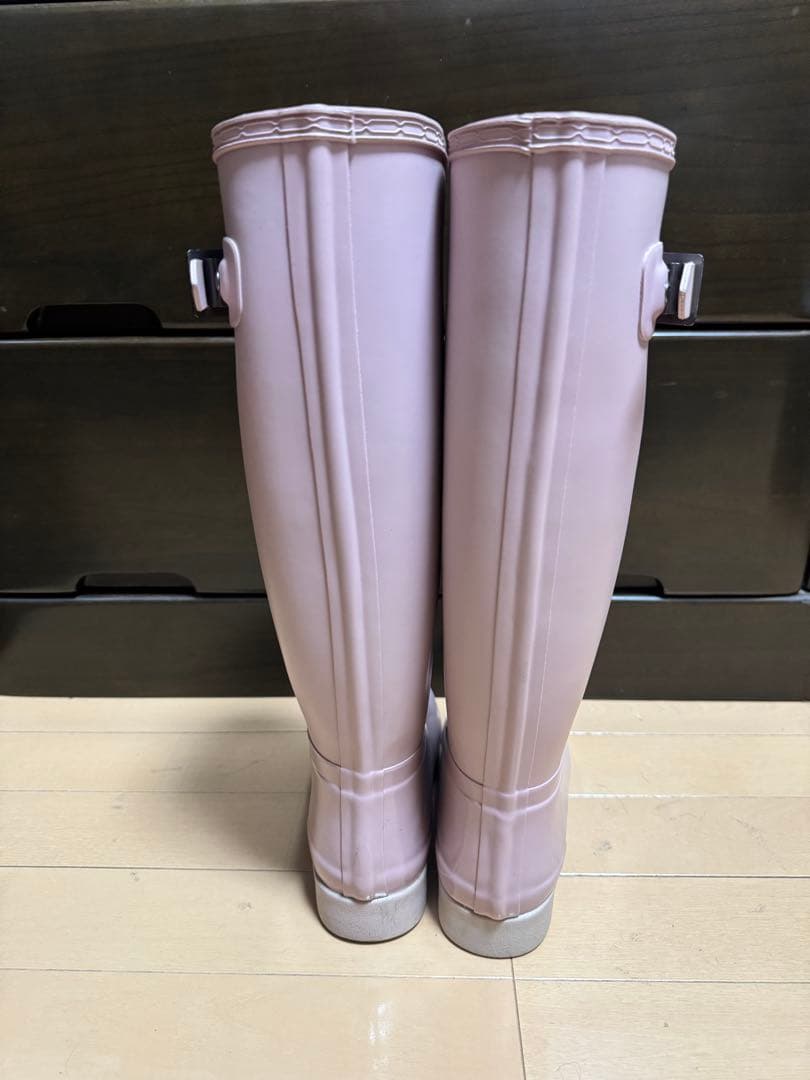 23cm HUNTER 薄いピンク　バックル付きロングブーツ