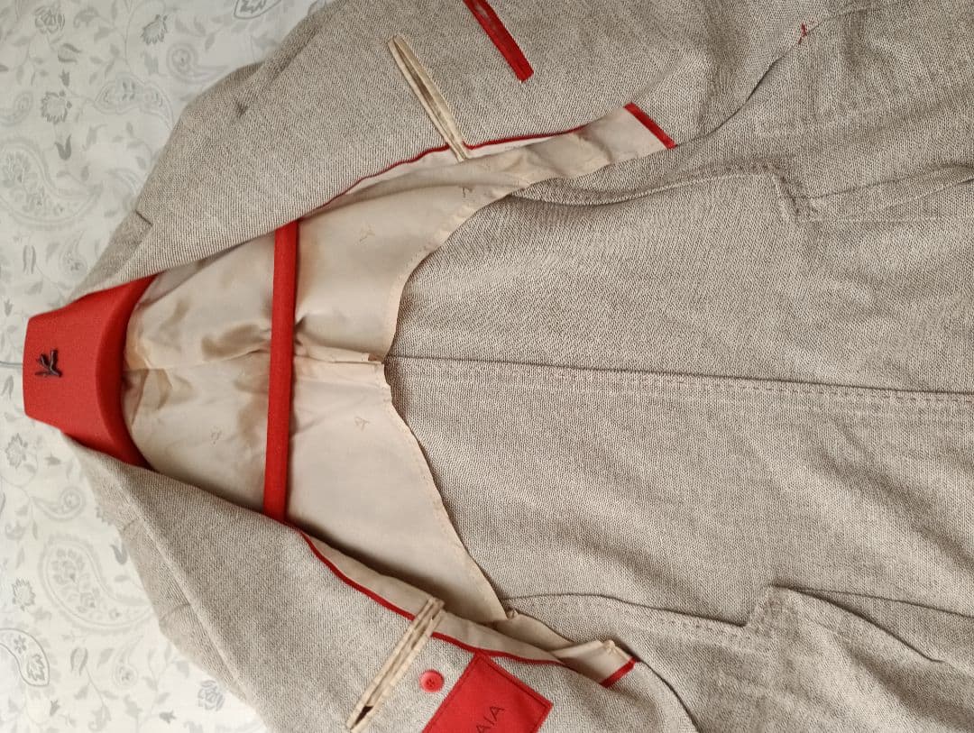 美品　定価3850001円　イザイア　シルク リネン　本切羽