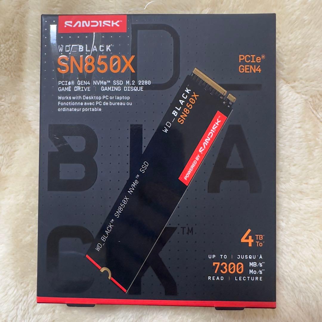 【新品】WD BLACK 4TB NVMe PCIe Gen4 SN850X