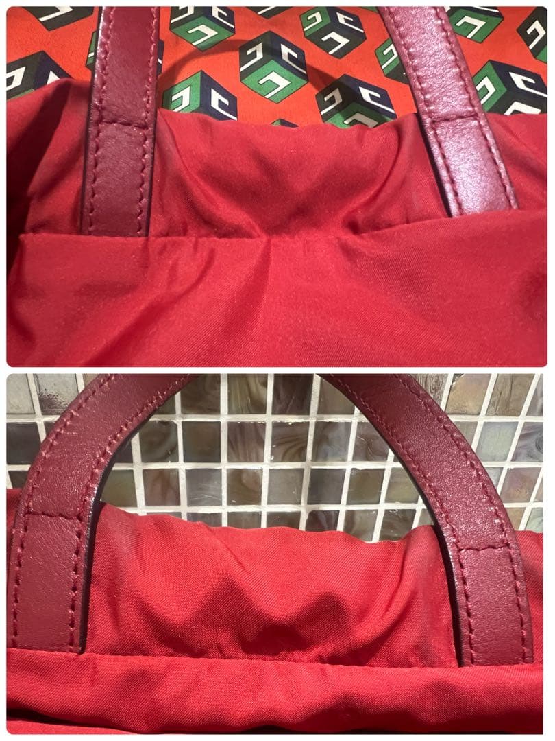 GUCCI グッチ　赤　ドローストリングバックパック　ナップサック　男女兼用