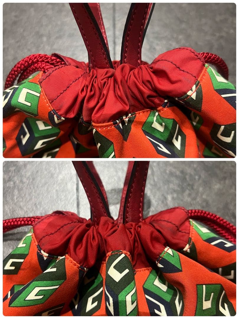 GUCCI グッチ　赤　ドローストリングバックパック　ナップサック　男女兼用