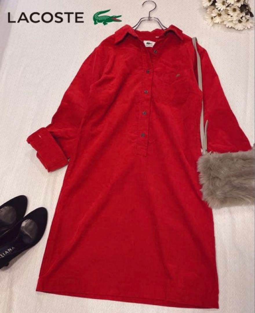 2着まとめ買い 大人可愛い♡LACOSTE ラコステ　コーデュロイワンピー