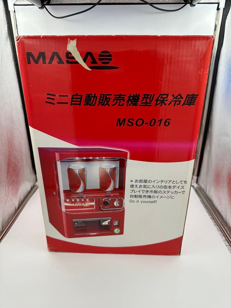 【美品】MASAO ミニ自動販売機型保冷庫 MSO-016（赤）