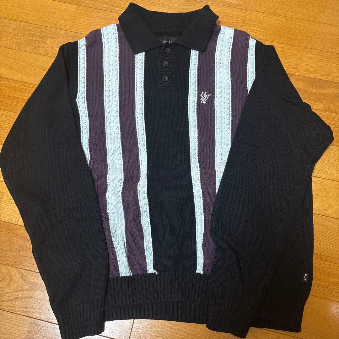 HUF ストライプポロセーター Mサイズ