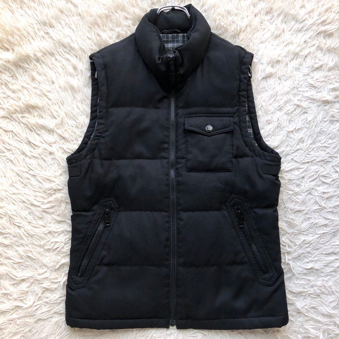 バーバリーブラックレーベル　ダウンベスト　黒　ホワイトグースダウン　L