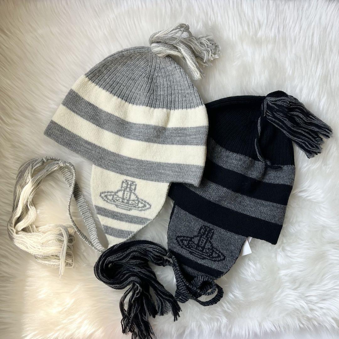 Vivienne Westwood ORB オーブ ボーダー ニット帽 黒